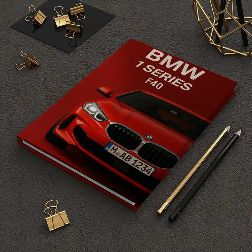 BMW 1 Series F40 Red Background Art – Notebooks