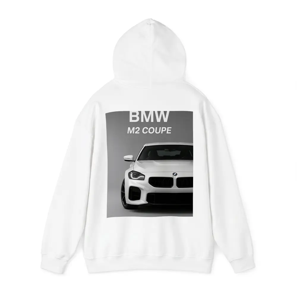 BMW M2 Coupe White Front View Gray – Hoodies