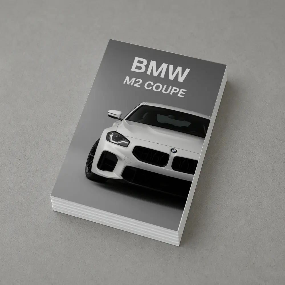 BMW M2 Coupe White Front View Gray – Postcards
