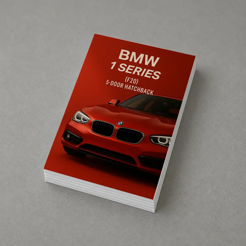 BMW One Series F20 Hatchback Red Background – Postcards