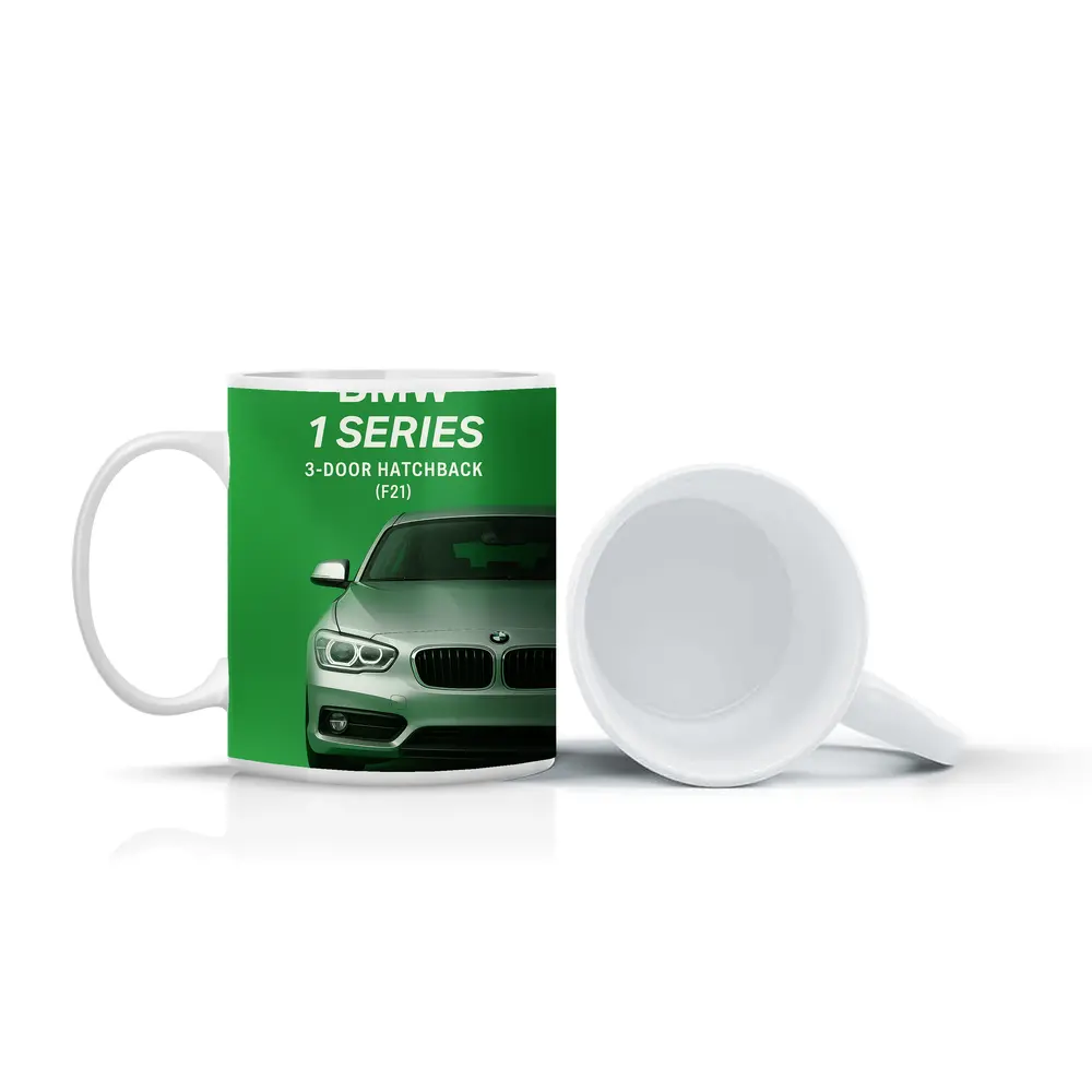 BMW One Series Hatchback Green Background Art – Mugs