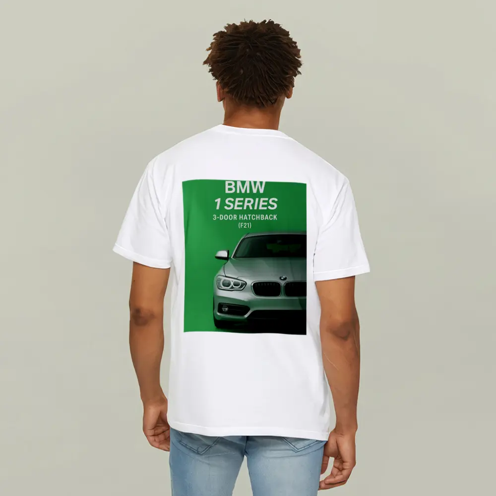 BMW One Series Hatchback Green Background Art – T-Shirts