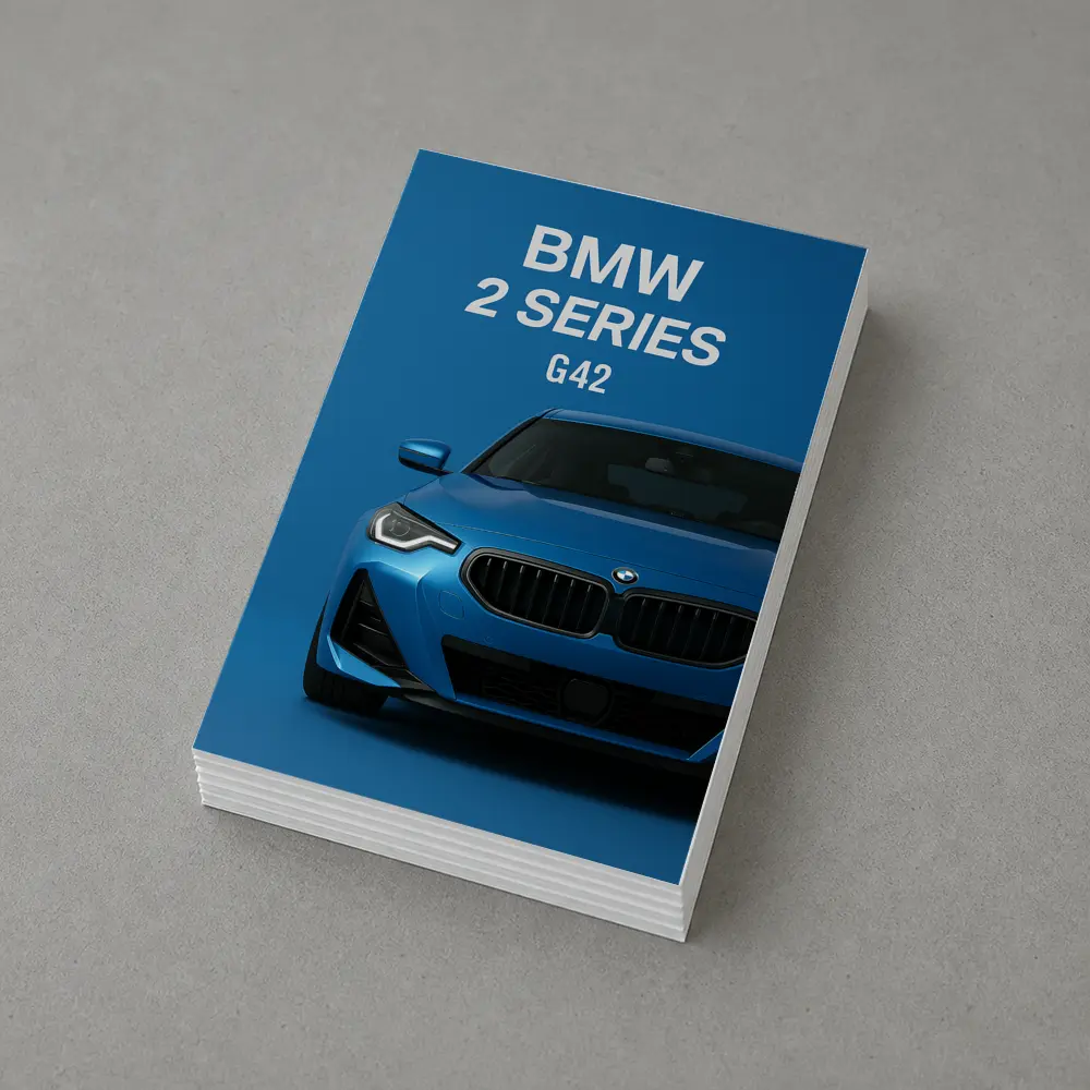 BMW Two Series G42 Blue Front View – Postcards