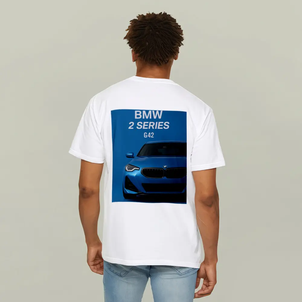 BMW Two Series G42 Blue Front View – T-Shirts