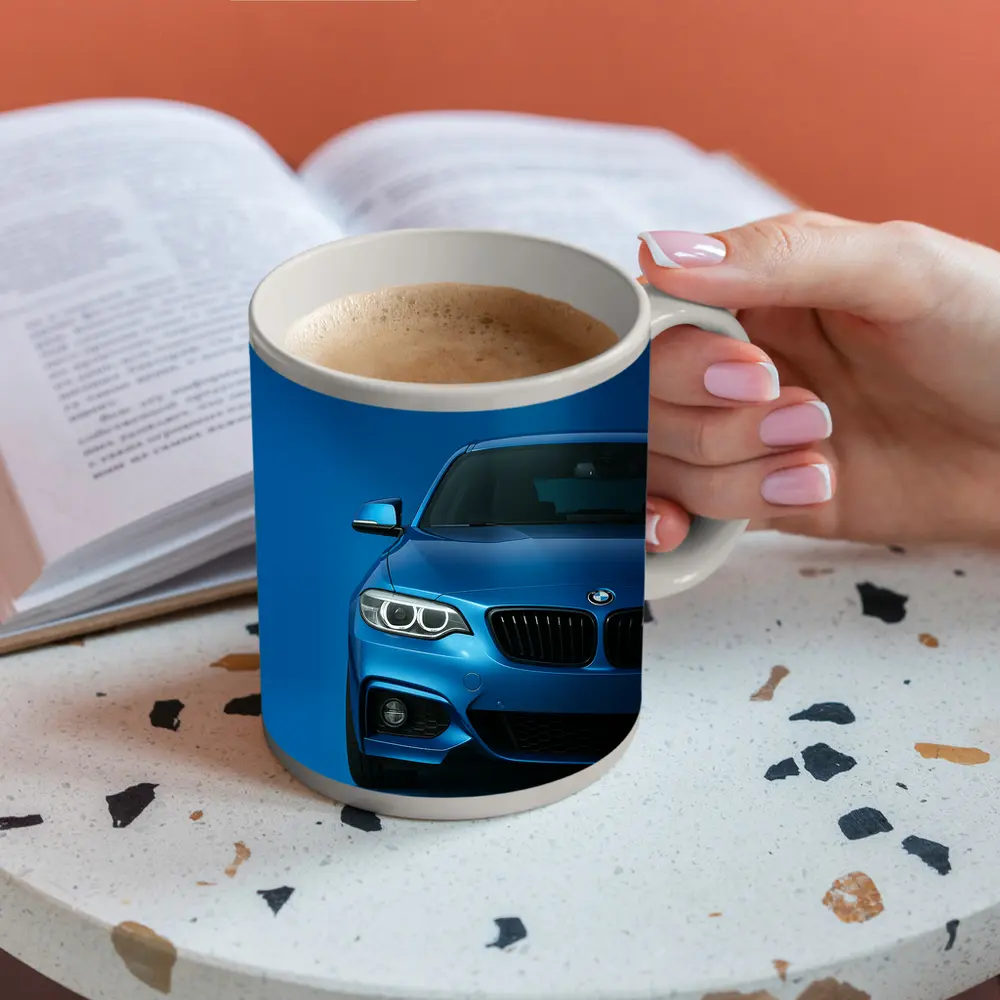 BMW 2 Series Blue Front View – Mugs