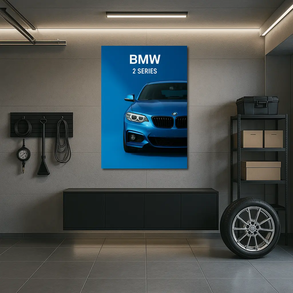 BMW 2 Series Blue Front View – Wall Art