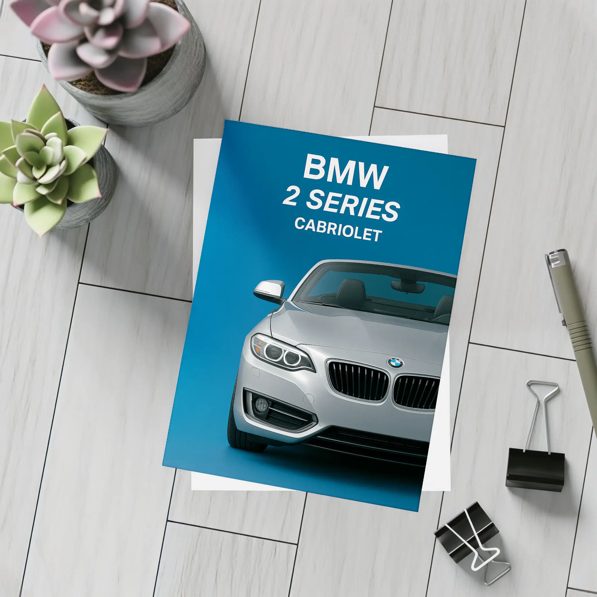 BMW 2 Series Cabriolet Blue Studio – Postcards