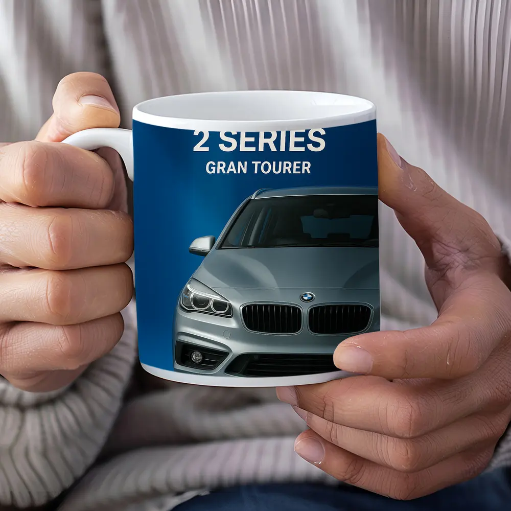 BMW Two Series Gran Tourer Blue Background – Mugs