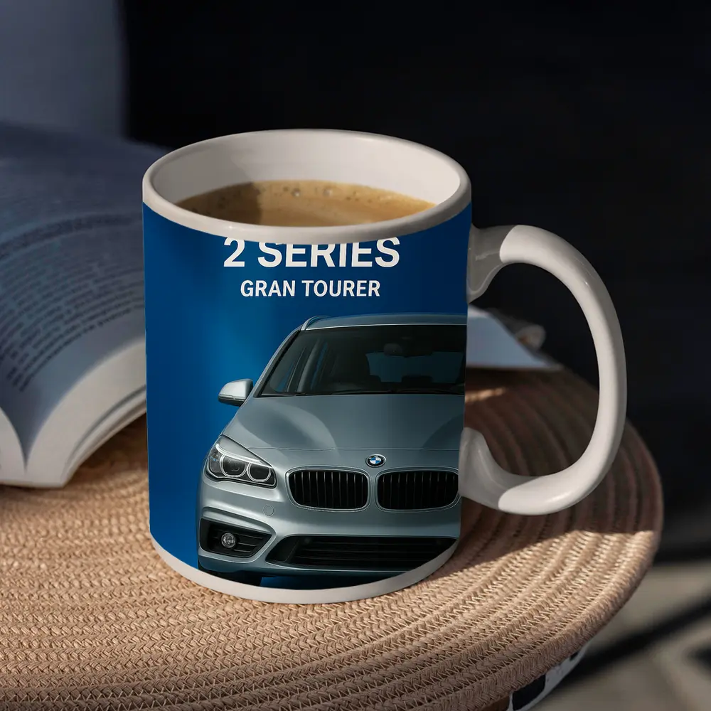 BMW Two Series Gran Tourer Blue Background – Mugs