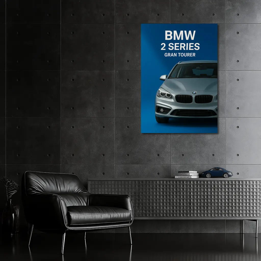 BMW Two Series Gran Tourer Blue Background – Wall Art