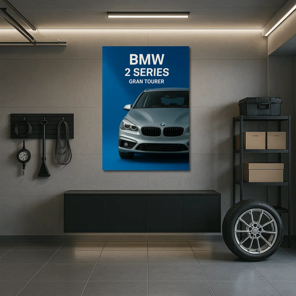 BMW Two Series Gran Tourer Blue Background – Wall Art