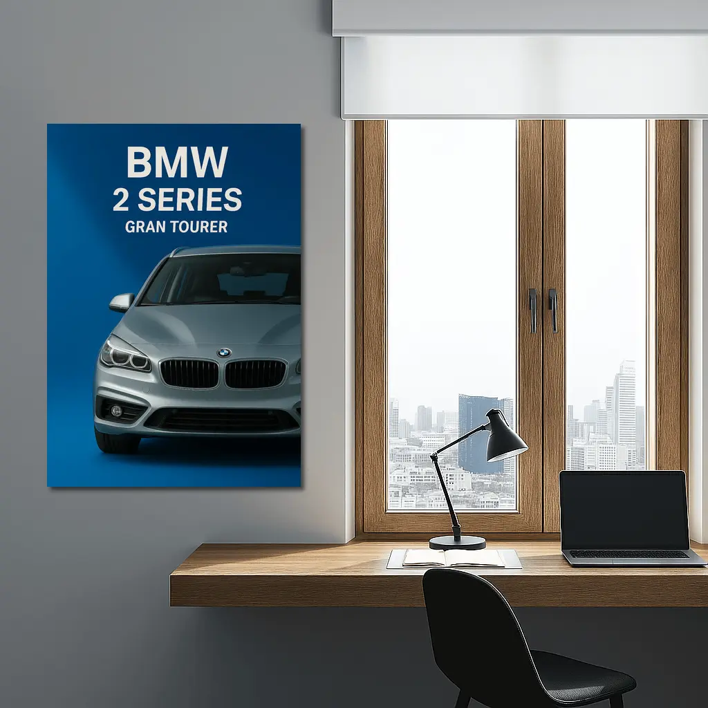 BMW Two Series Gran Tourer Blue Background – Wall Art