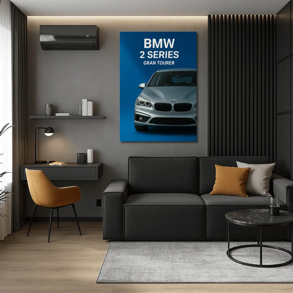BMW Two Series Gran Tourer Blue Background – Wall Art