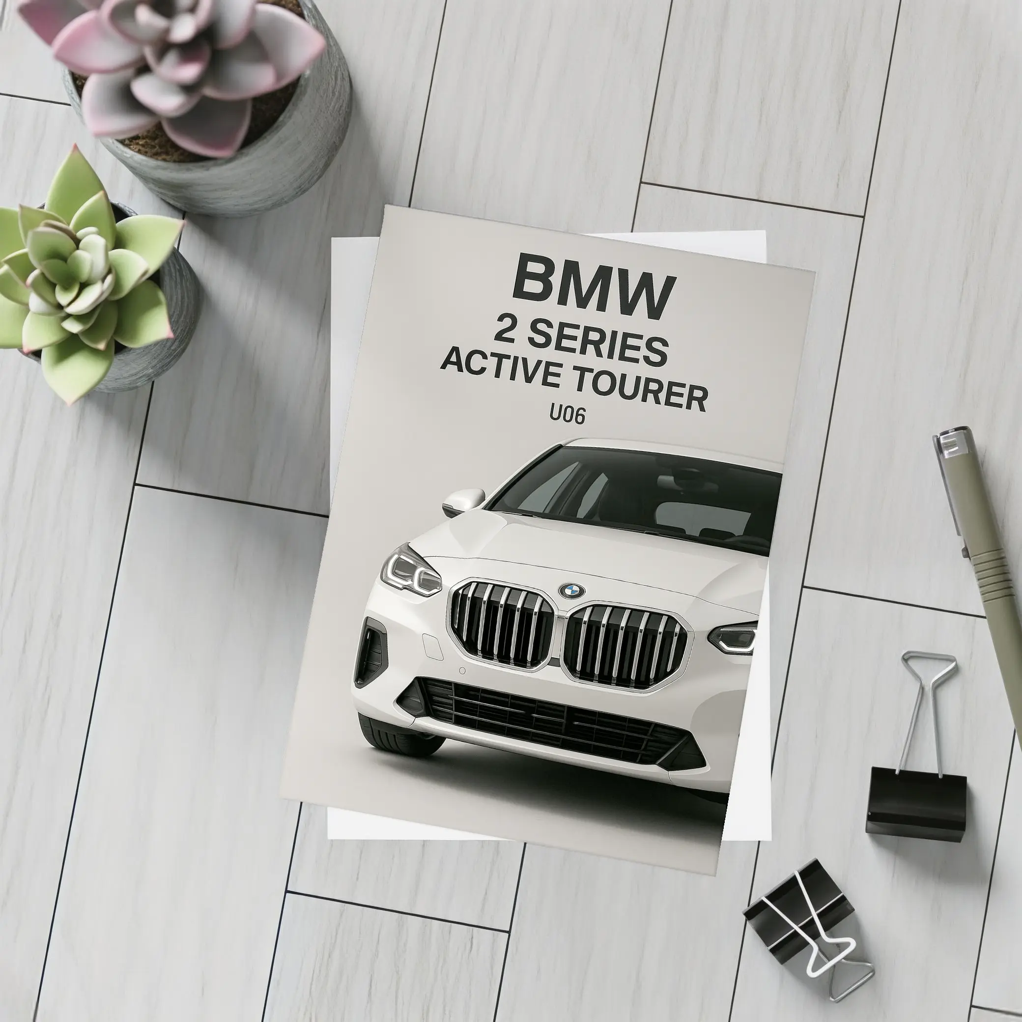 BMW Two Series Active Tourer White Studio – Postcards