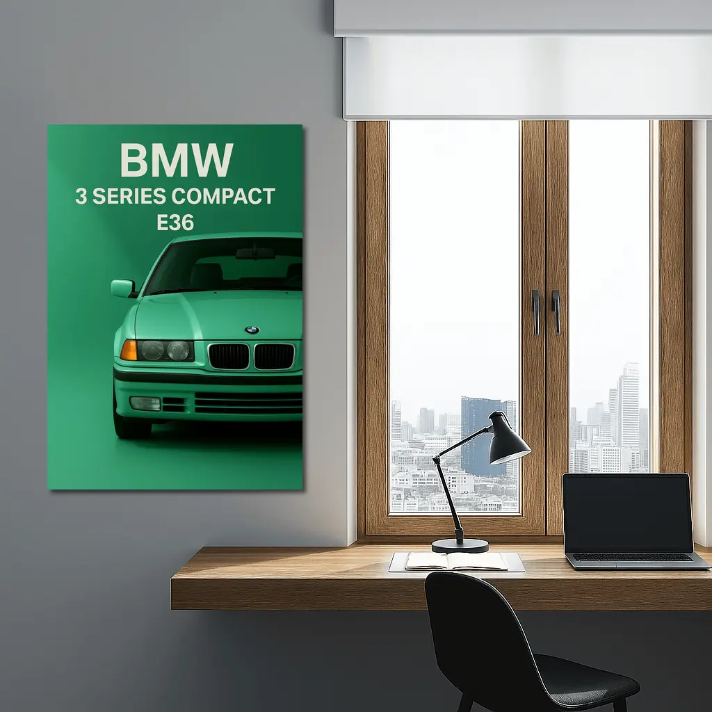 BMW 3 Series E36 Compact Green Art – Wall Art