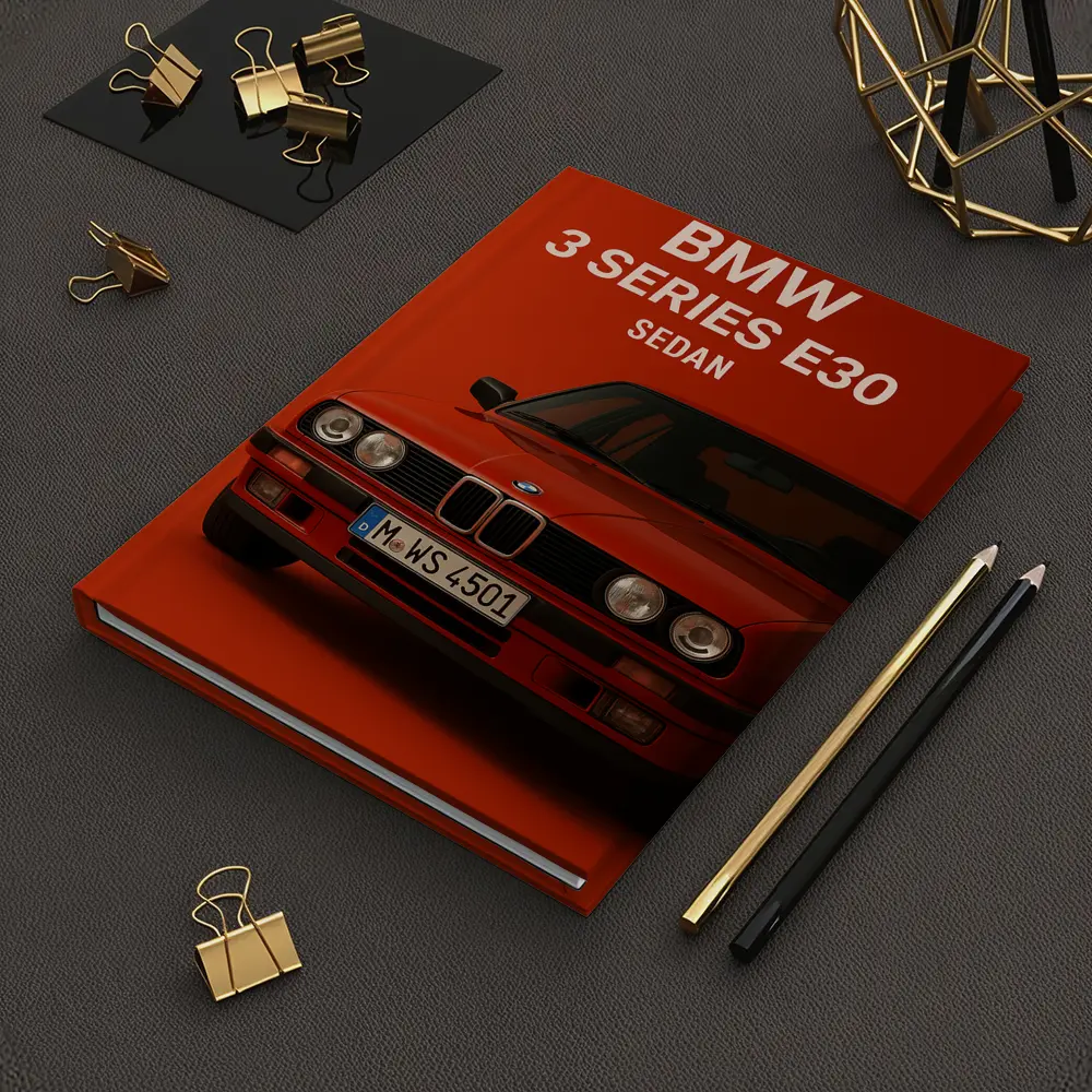 BMW 3 Series E30 Sedan Red Background – Notebooks