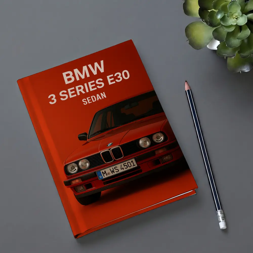 BMW 3 Series E30 Sedan Red Background – Notebooks