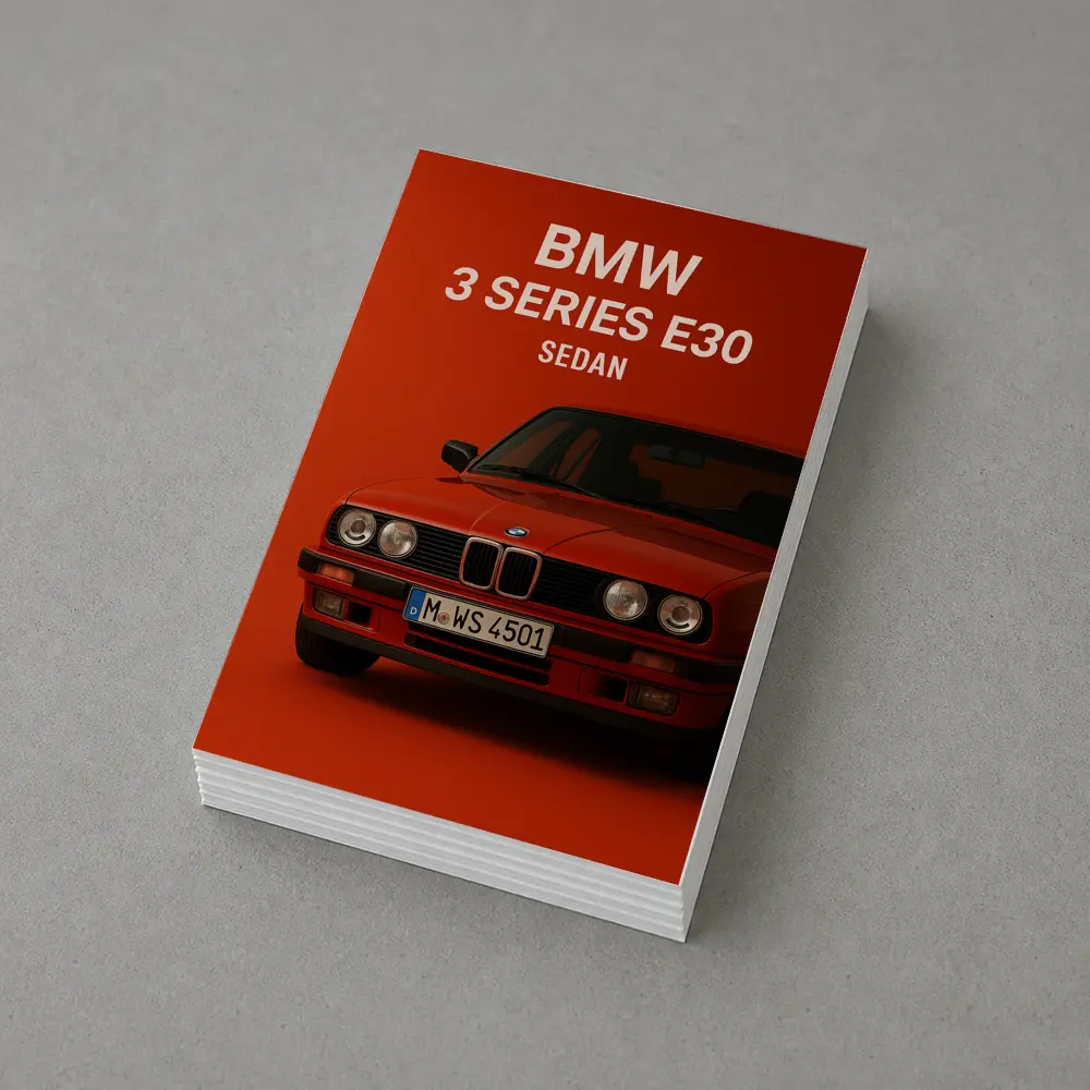 BMW 3 Series E30 Sedan Red Background – Postcards