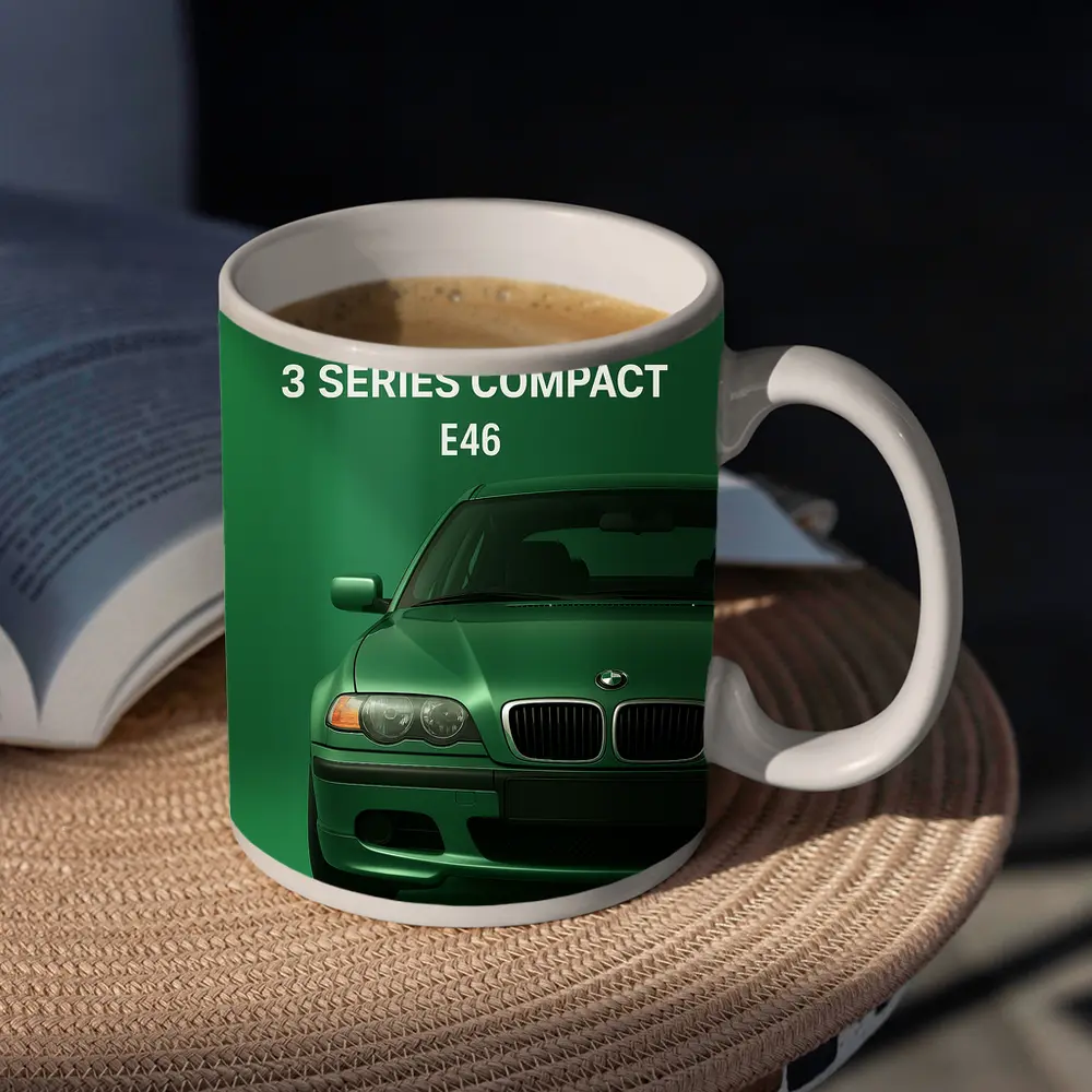 BMW 3 Series Compact E46 Green Background – Mugs