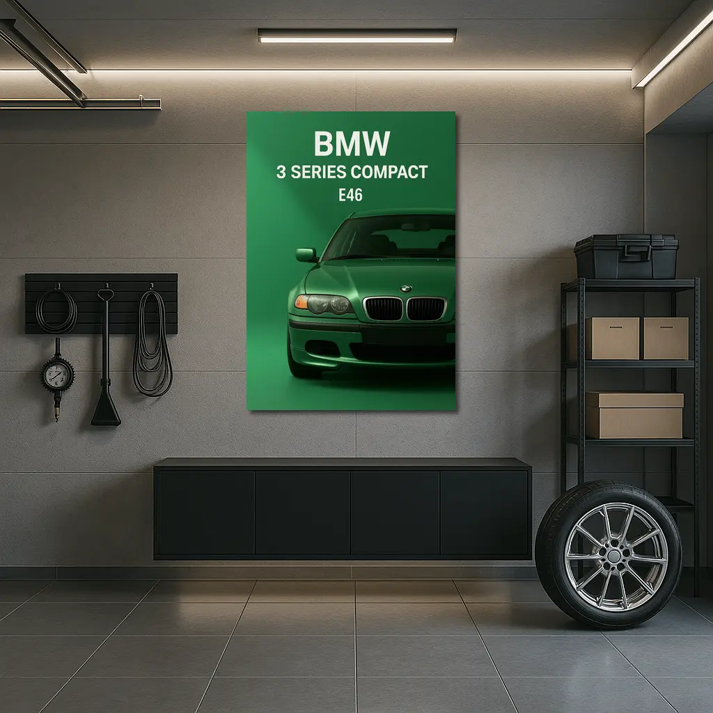 BMW 3 Series Compact E46 Green Background – Wall Art