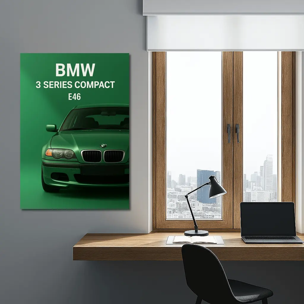 BMW 3 Series Compact E46 Green Background – Wall Art