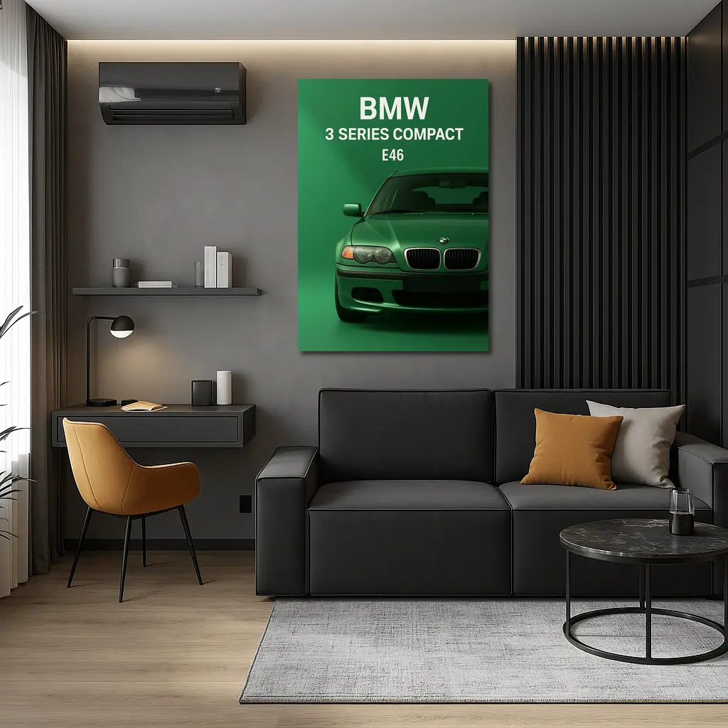 BMW 3 Series Compact E46 Green Background – Wall Art