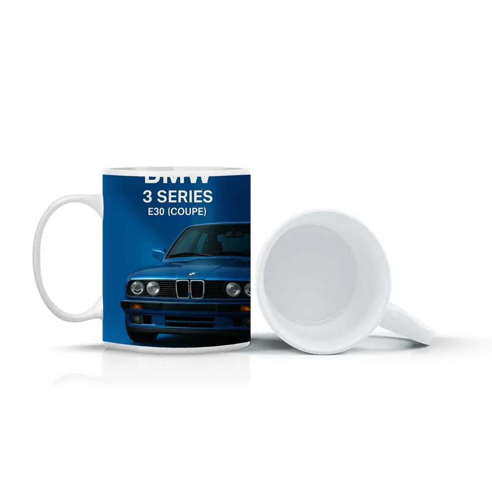 BMW E30 3 Series Coupe Blue Art – Mugs