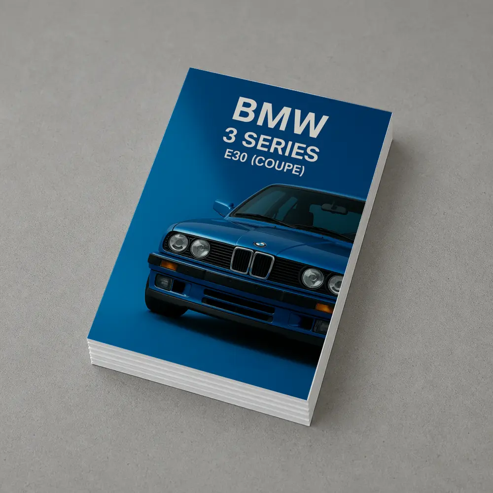 BMW E30 3 Series Coupe Blue Art – Postcards