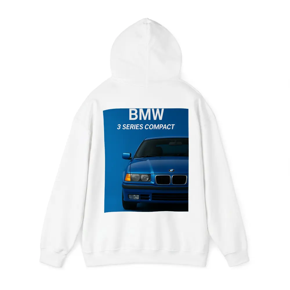 BMW Three Series Compact Blue Background – Hoodies
