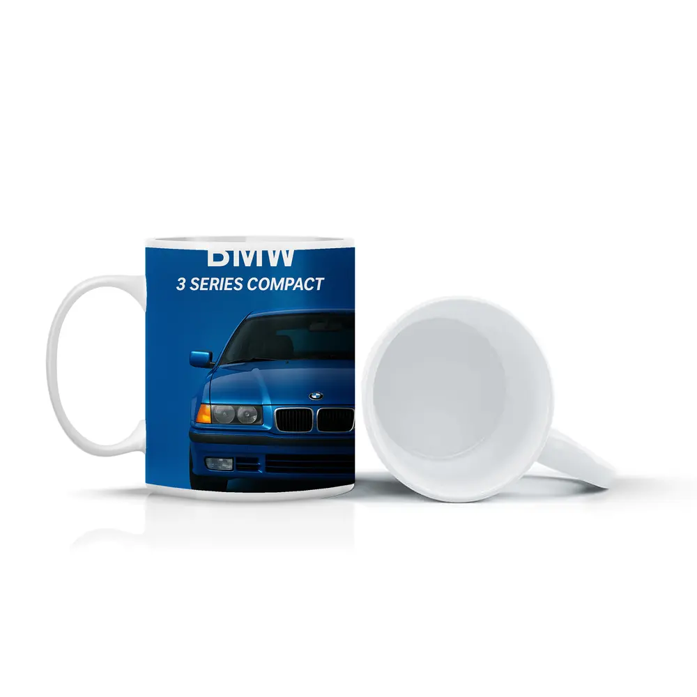 BMW Three Series Compact Blue Background – Mugs