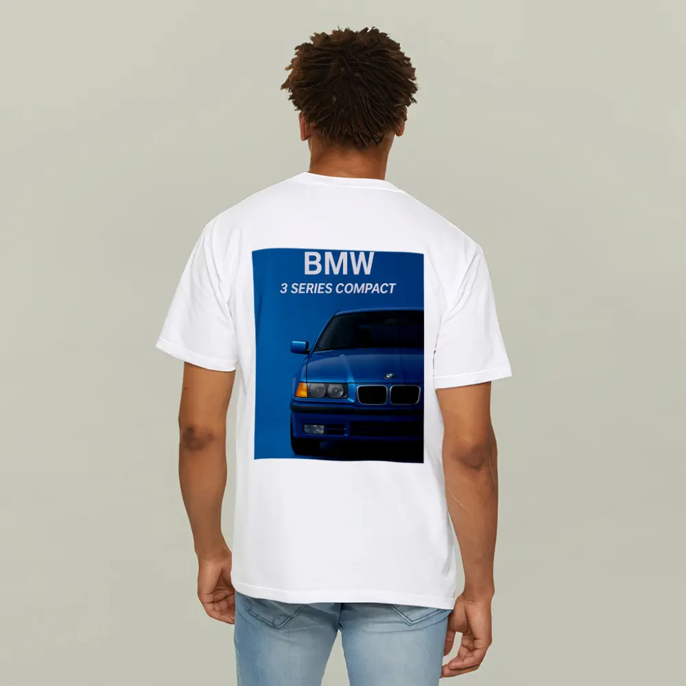 BMW Three Series Compact Blue Background – T-Shirts