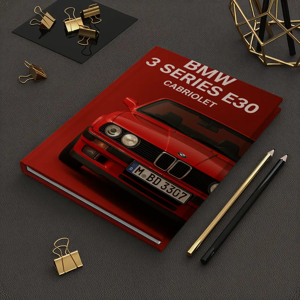 BMW 3 Series E30 Cabriolet Red Background – Notebooks