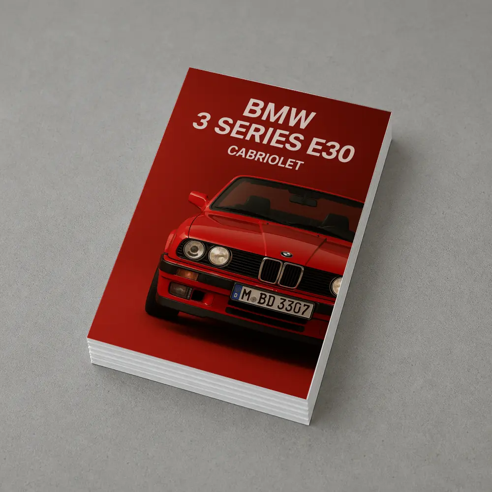 BMW 3 Series E30 Cabriolet Red Background – Postcards