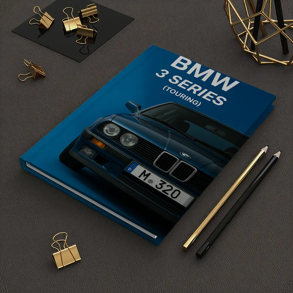 BMW Three Series Touring Blue Background Art – Notebooks
