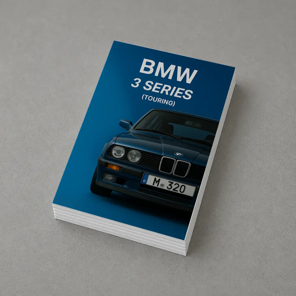 BMW Three Series Touring Blue Background Art – Postcards
