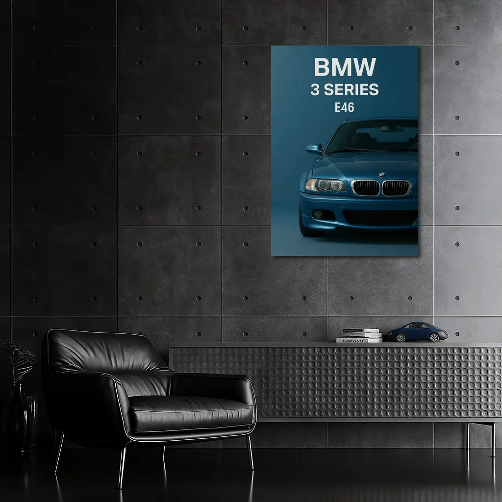BMW 3 Series E46 Blue Studio Front – Wall Art