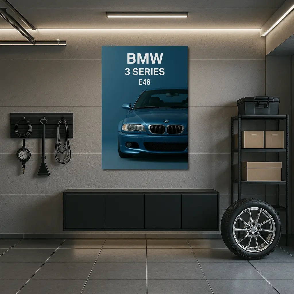 BMW 3 Series E46 Blue Studio Front – Wall Art