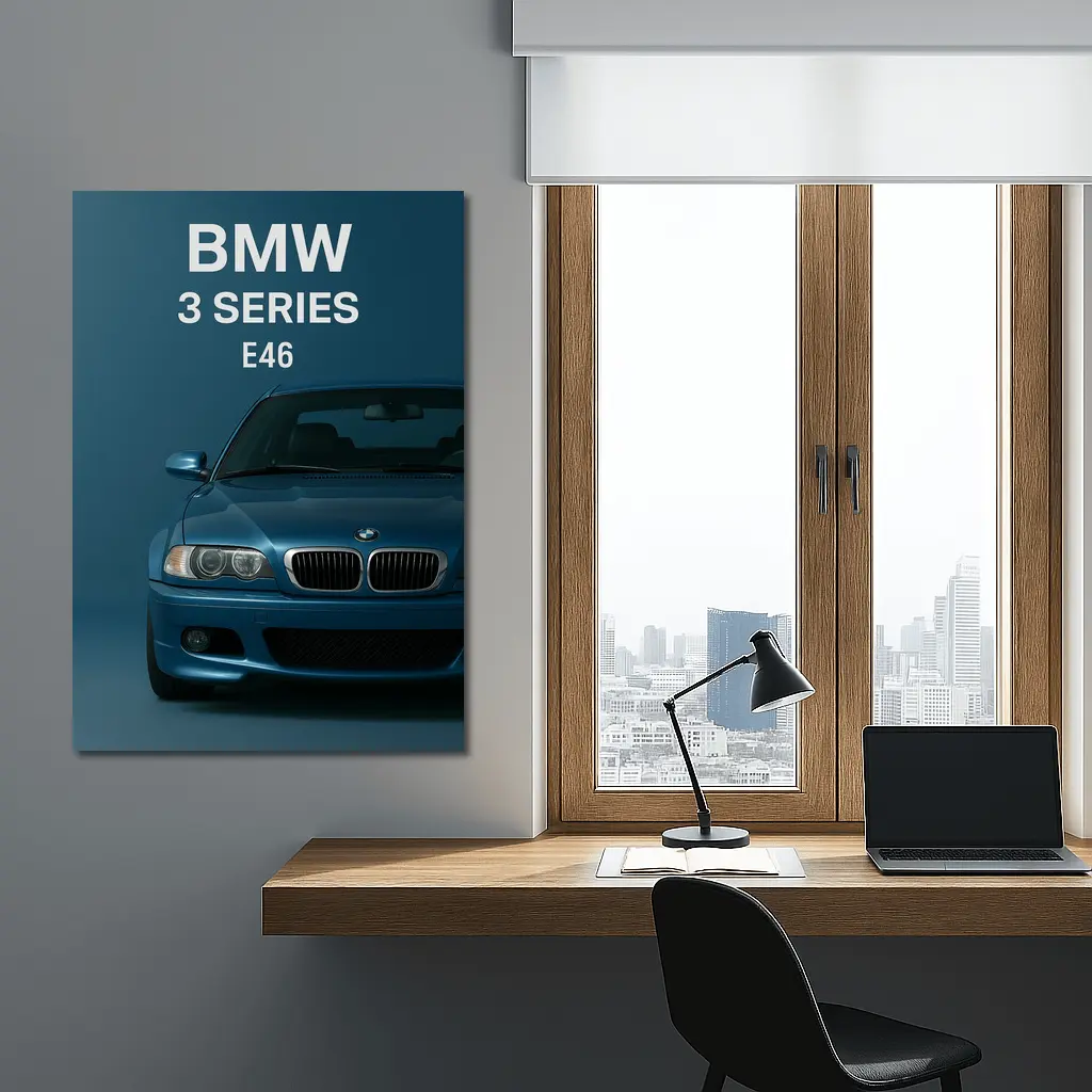 BMW 3 Series E46 Blue Studio Front – Wall Art