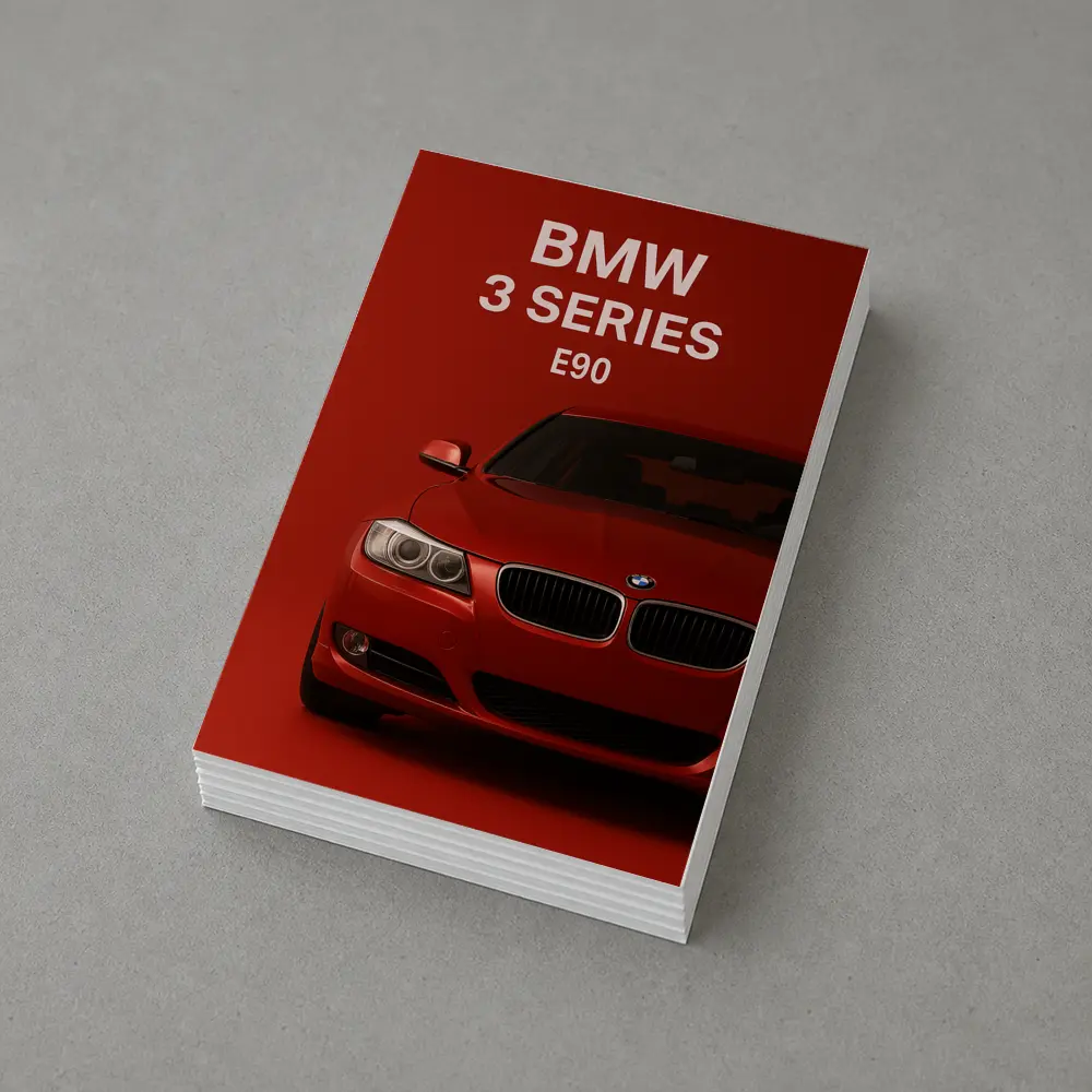 BMW 3 Series E90 Red Background Art – Postcards