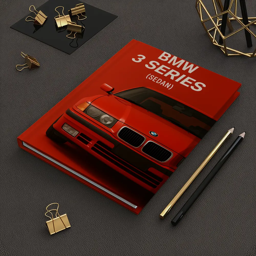BMW 3 Series Sedan Red Background Art – Notebooks