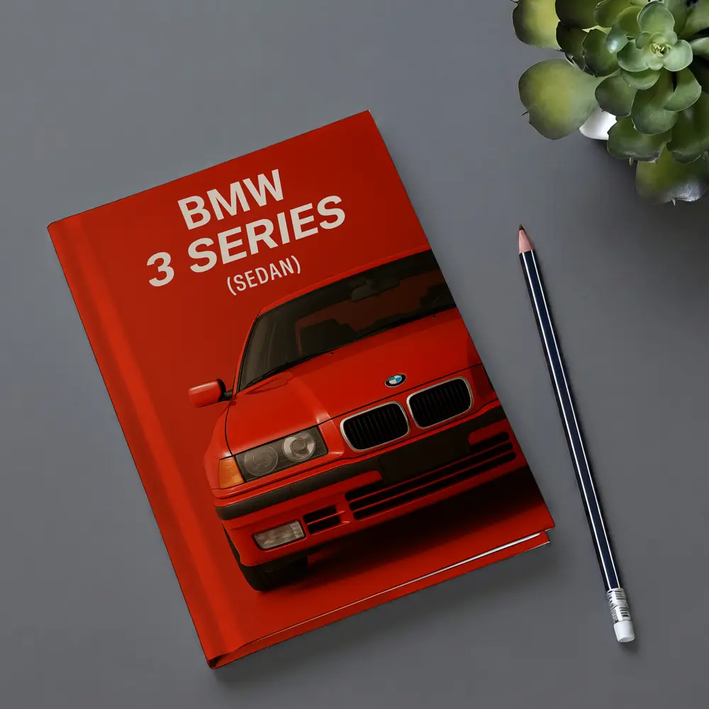 BMW 3 Series Sedan Red Background Art – Notebooks