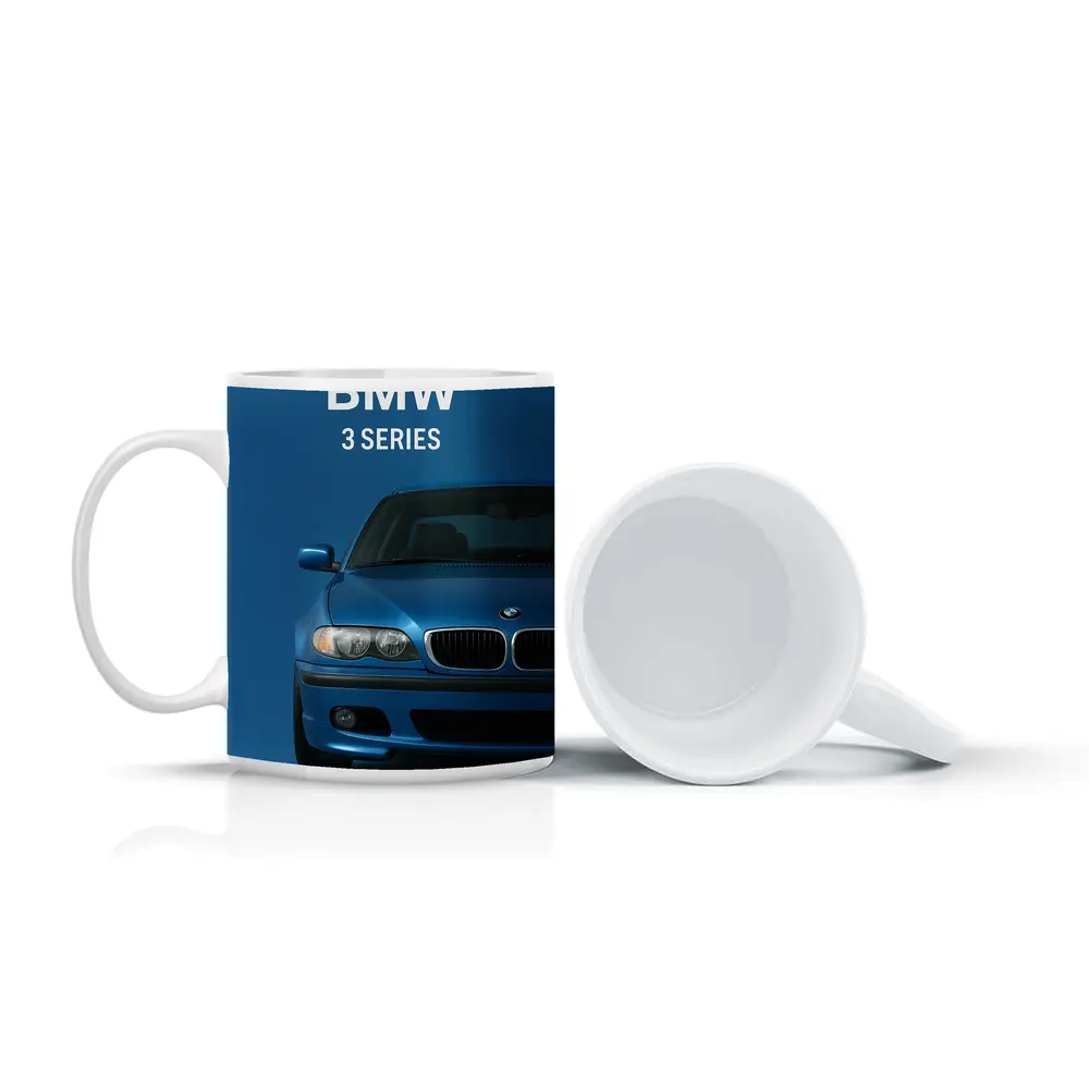 BMW 3 Series Blue Car Front View – Mugs