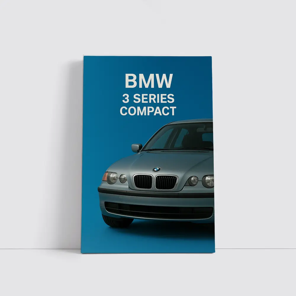 BMW 3 Series Compact E46 Silver Hatchback Front View – Wall Art
