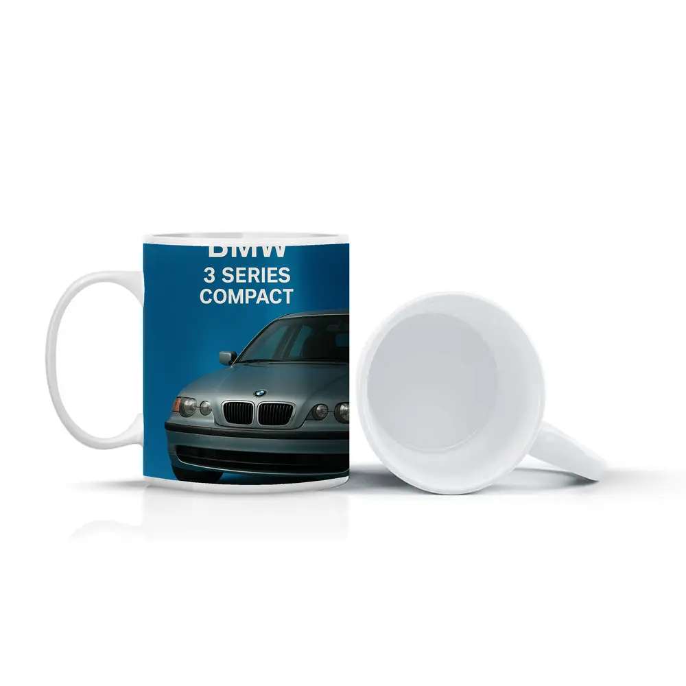 BMW Three Series Compact Blue Background – Mugs