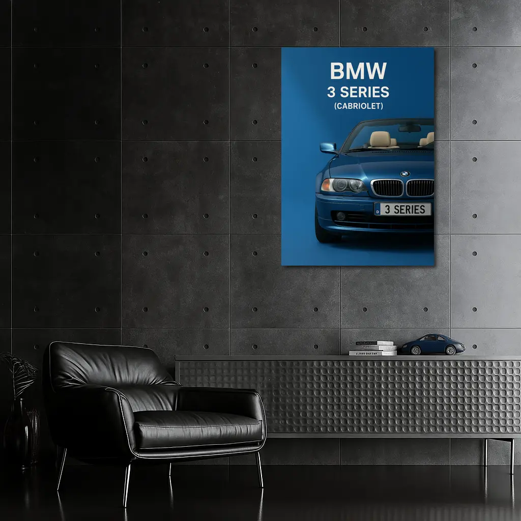 BMW 3 Series Cabriolet Blue Studio Art – Wall Art