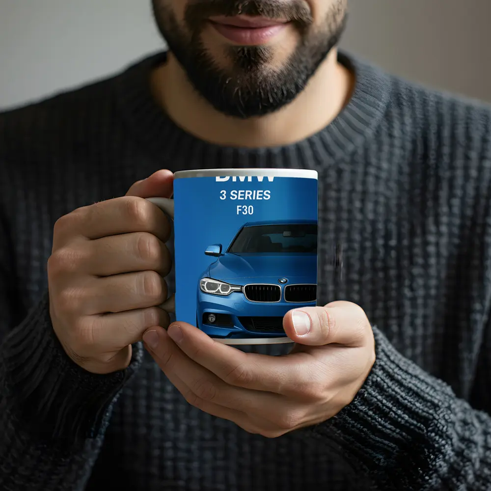BMW 3 Series F30 Blue Front View – Mugs