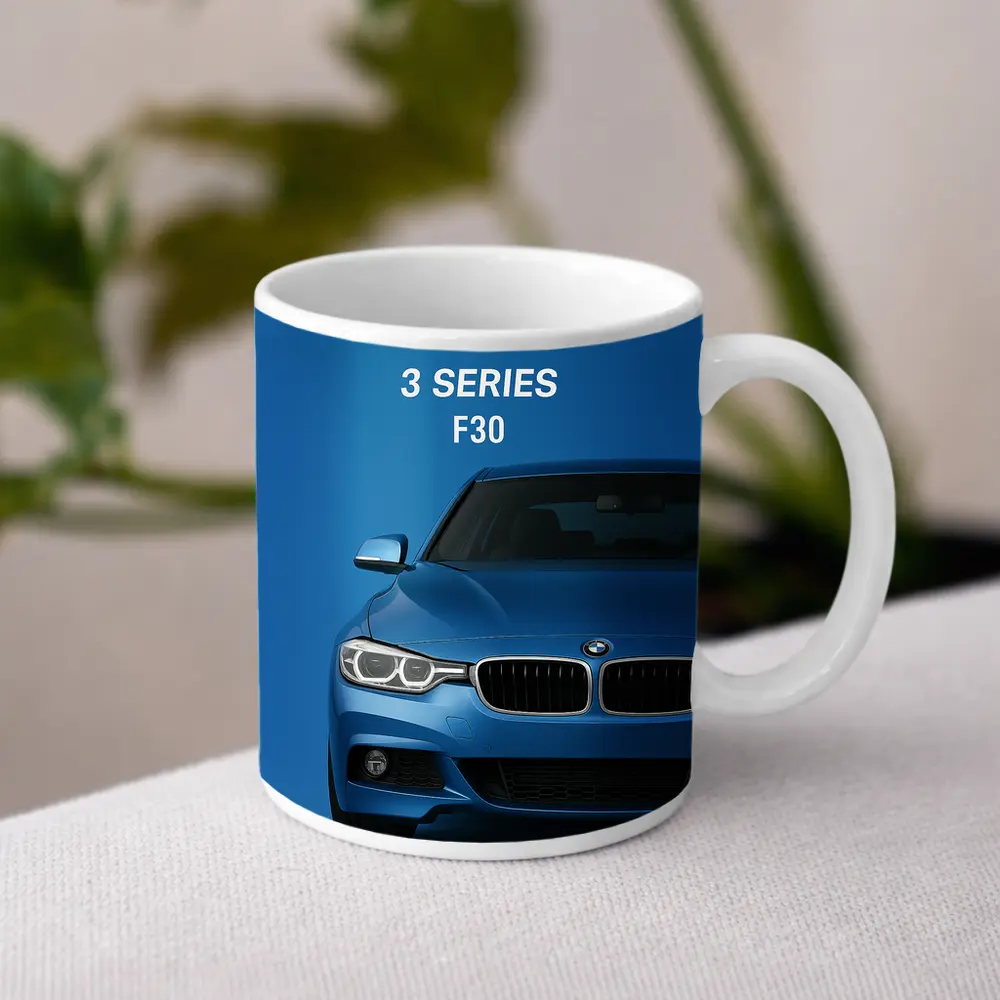 BMW 3 Series F30 Blue Front View – Mugs