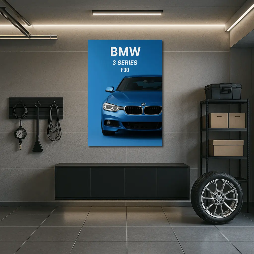 BMW 3 Series F30 Blue Front View – Wall Art