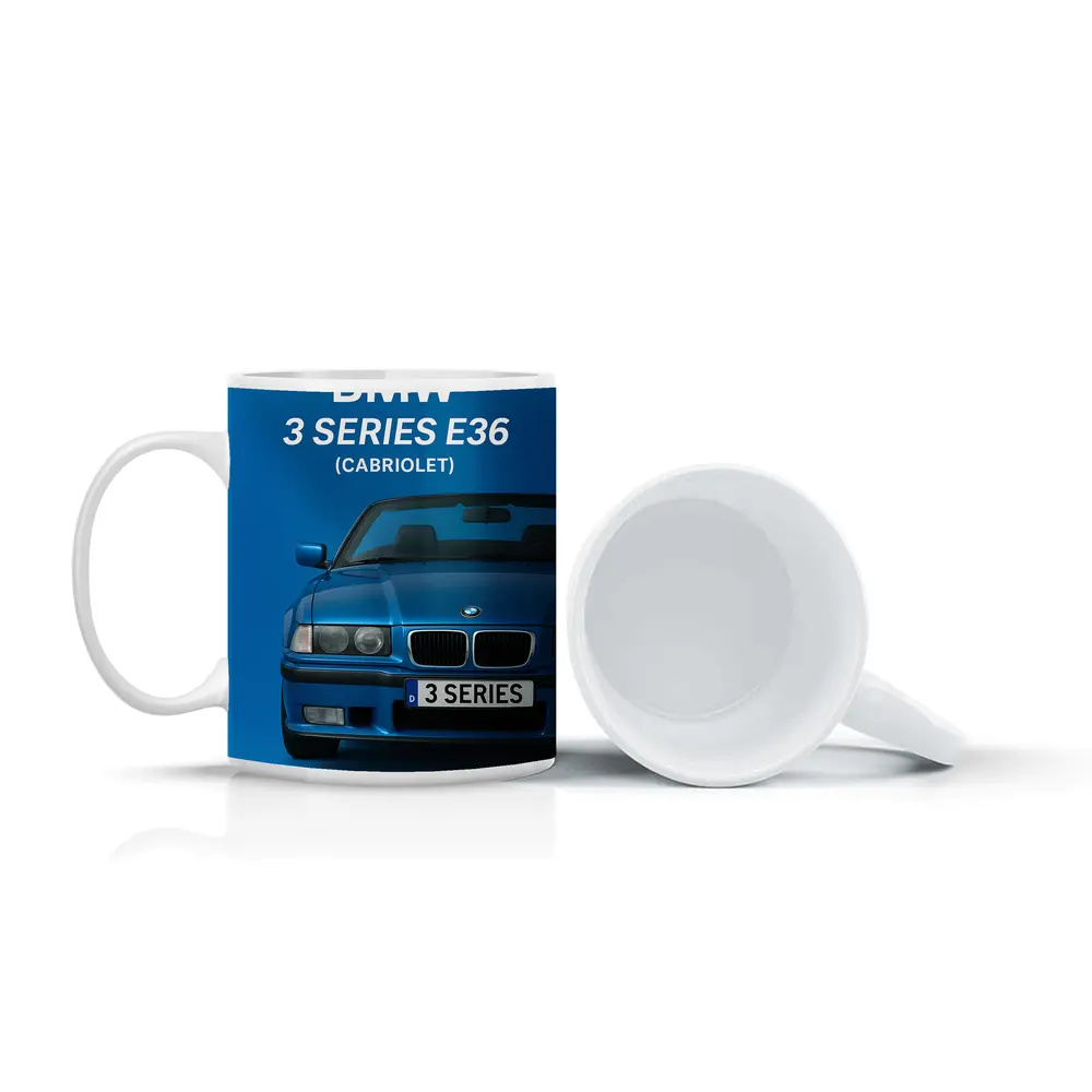 BMW Three Series E36 Cabriolet Blue Art – Mugs