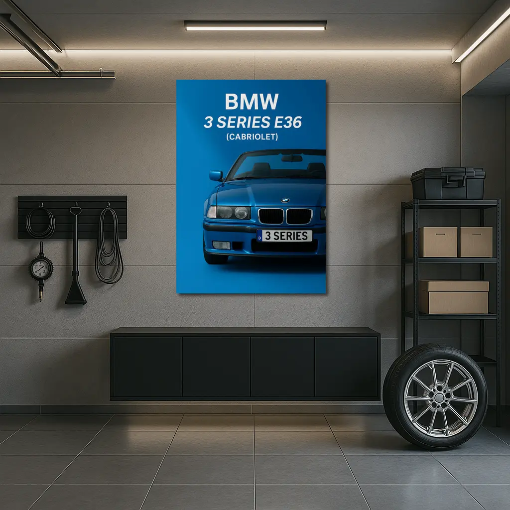 BMW Three Series E36 Cabriolet Blue Art – Wall Art